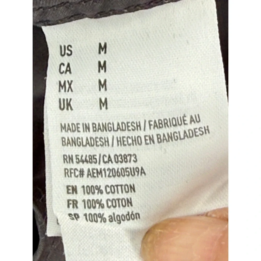 American Eagle Outfitters Mens Classic Fit Long Sleeve Button Down Shirt Gray‎ M